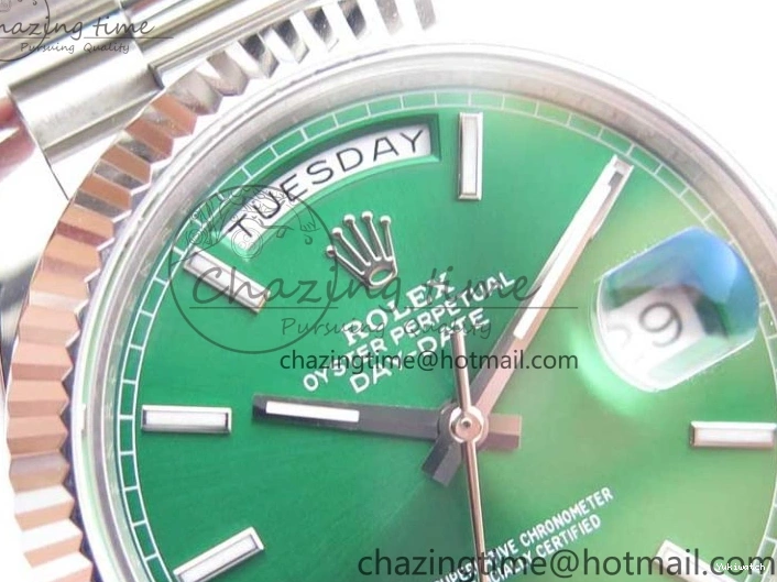 Markers 40mm SS Bracelet Green 228239 SS Stick 904 Version Dial Day-Date Dial A2836 on President New BP 0714